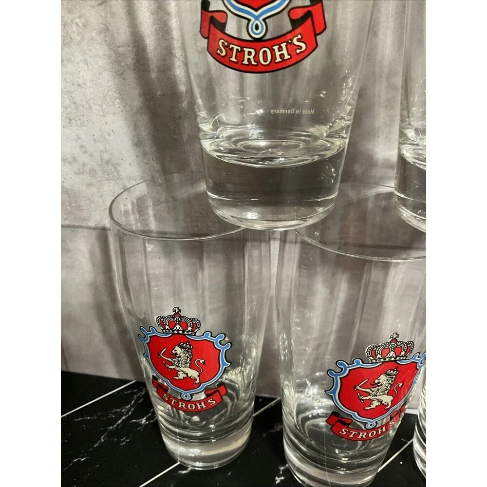 Lot of 7 STROH'S RASTAL PILSNER BEER GLASS, GLASSES, .25 LITER Vintage